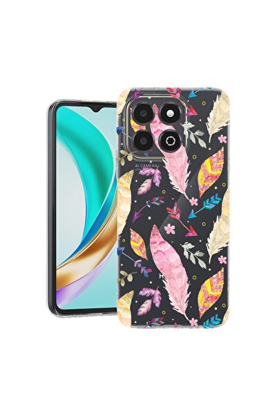 bestcase ¬Æ Husa Clear Slim Silicon Compatibila cu Honor X6c, Colored Feather...