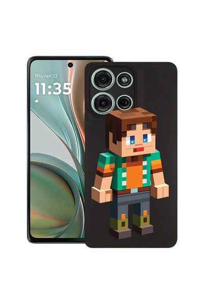 bestcase ¬Æ Husa pentru Motorola Moto G75, Minecraft Character, Slim Silicon ...