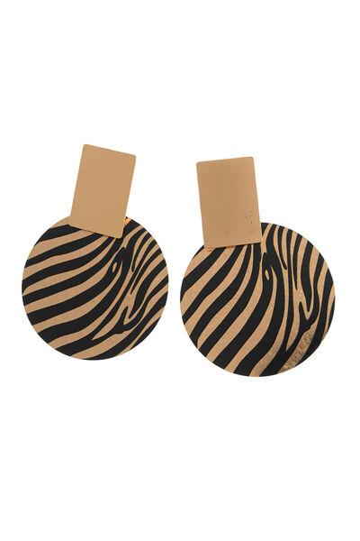 meli melo Oversized round earrings with Animal Print Patterned