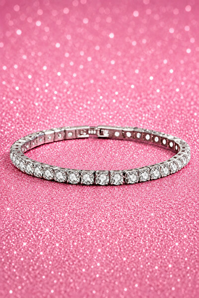 Twelve Zircon Crystal™️ 4.00mm Taşlı Altın Kaplama Çelik Su Yolu Bileklik