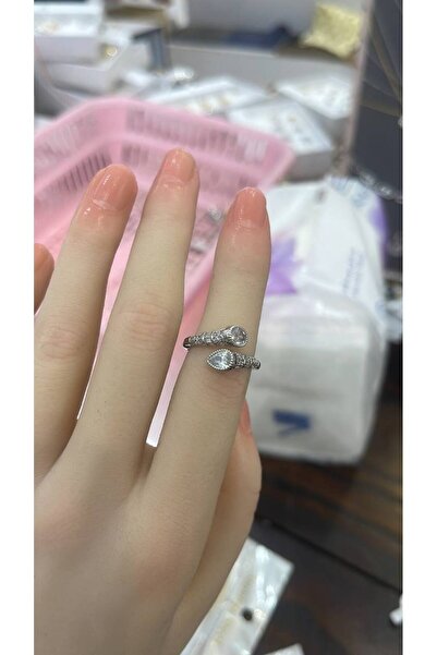 FASHİON JEWELRY Gold and Silver Zircon Inlaid Crown Ring