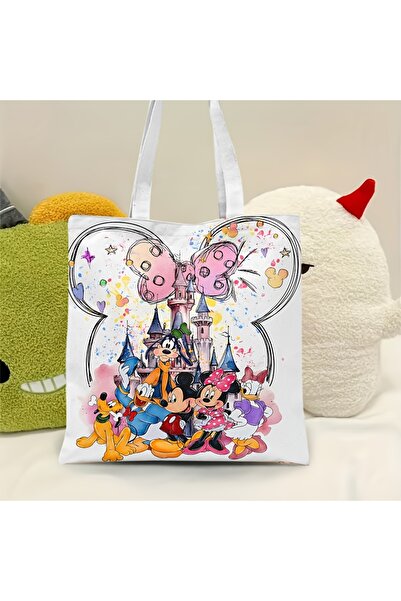 Choice 35cmx40cm 1pc 1pc Mickey & Friends Disney Castle Watercolor Print Tote...