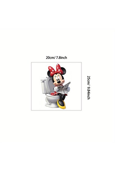 Choice 1pc A 1pc Minnie Mouse Toilet Reading Wall Sticker, self-adhesive bath...