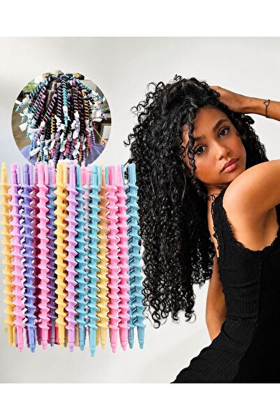 blackcomb Kadın Isısız Saç Şekillendirme Afro Sert Spiral Çubuk Bukle Seti Pe...