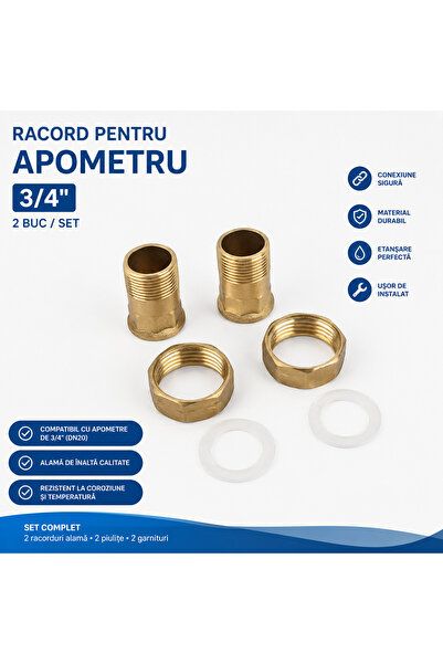 SUPERMEMO Racord pentru apometru de 3/4", 2 buc / set