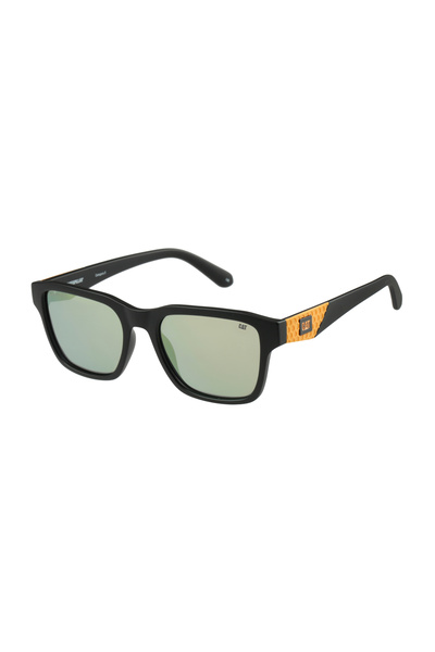 Caterpiller Angular Square Sunglasses with Rubber Detailing & TAC Polarized L...