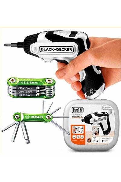 Black&Decker 3.6 V Lityum Batarya Şarjlı Tornavida Seti + Bosch 8 Li Katlanır...