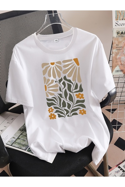 121 Plus Size - Plus Size - Plus Size Letter Print T-Shirt, Short Sleeve, Rou...