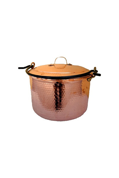 Destilatori 10 Liter Copper Pot with Lid and Wrought Iron Handle for Soup and...