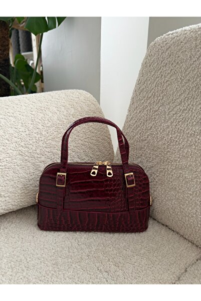STİL SİDELYA Crocodile Pattern Zippered Women's Handbag and Shoulder Bag