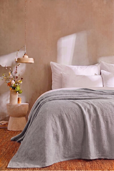 Tabu Home Cotton Checkerboard Pattern Single Pique Gray