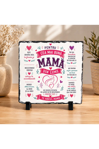peGiftuiala World's Best Mom Slate Board – Gift for Mom