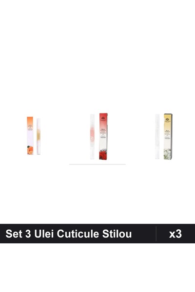 global fashion Set 3 Ulei Cuticule Tip Stilou - Orange, Trandafir, Jasmin -