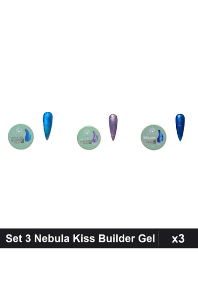 global fashion Set 3 Nebula Kiss Builder Gel 15g - Nr.15 Nr.09 Nr.16