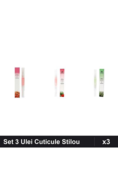 global fashion Set 3 Ulei Cuticule Tip Stilou - Cherry, Pepene Verde, Aloe Vera