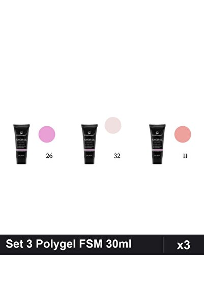 FSM Set 3 Polygel 30ml - Nr.26, Nr.32, Nr.11 - Constructie Unghii