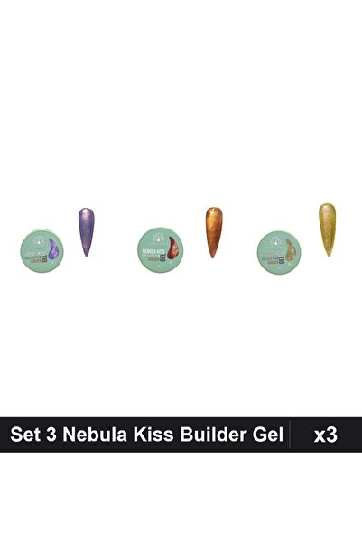 global fashion Set 3 Nebula Kiss Builder Gel 15g - Nr.09, Nr.12, Nr.06