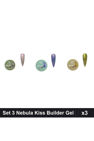 global fashion Set 3 Nebula Kiss Builder Gel 15g - Nr.01, Nr.13, Nr.14