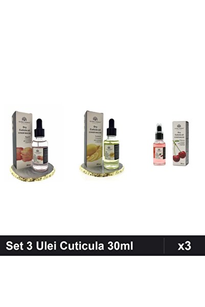 global fashion Set 3 Ulei Cuticula Pipetă 30ml - Măr, Lămâie, Cireșe - Îngrij...