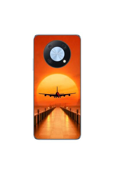OEM Husa compatibila cu Huawei Nova Y90 Silicon Gel Tpu Model Airplane Sunset