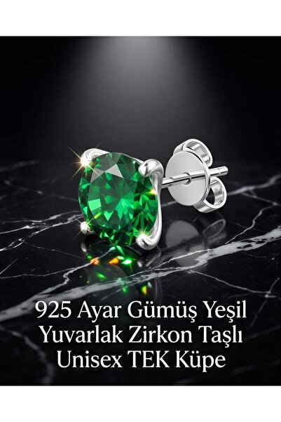 Lunexa 925 Ayar Gümüş Zirkon Taşlı Minimal Unisex Çivi Küpe 3mm TEK (GÖRSELDE...