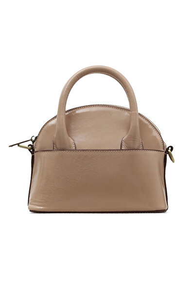 BUENO Powder Patent Leather Women's Handbag