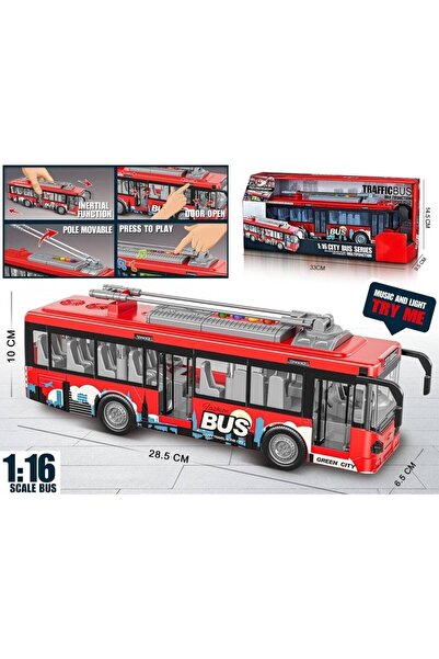 MADEJ Autobuz roșu ≈õwiat≈Ço d≈∫wiƒôki 1:16