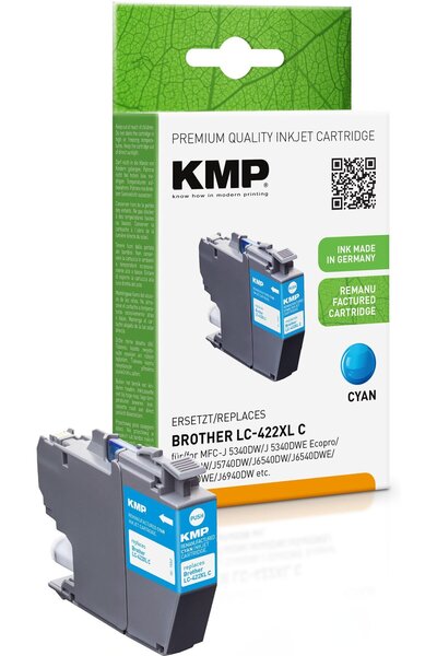 KMP Cartuș Brother MFC-J5340DW LC422XLC cyan 1500S. 20ml recondiționat