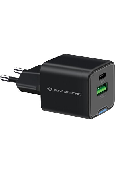 CONCEPTRONIC ALTHEA15B Încărcător USB PD GaN de 20W cu 2 porturi