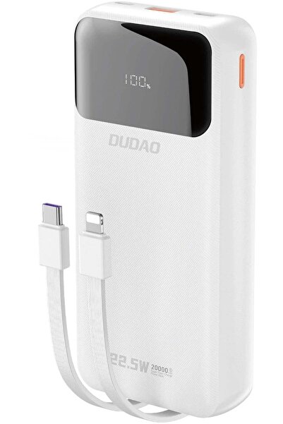 DUDAO Powerbank K15Pro 20000mAh 22.5W PD USB-C / USB-A / cabluri integrate Li...
