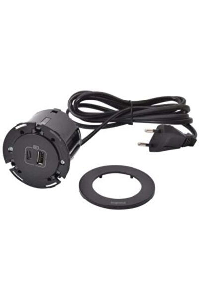 Legrand INCARA Priza mobilă DISQ 60 USB A+C 2,0 m negru 654731