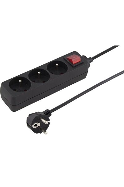 PremiumCord Cablu de alimentare 230V 2m 3 fire ° suvky + vyp√≠naƒç, ƒçern√Ω