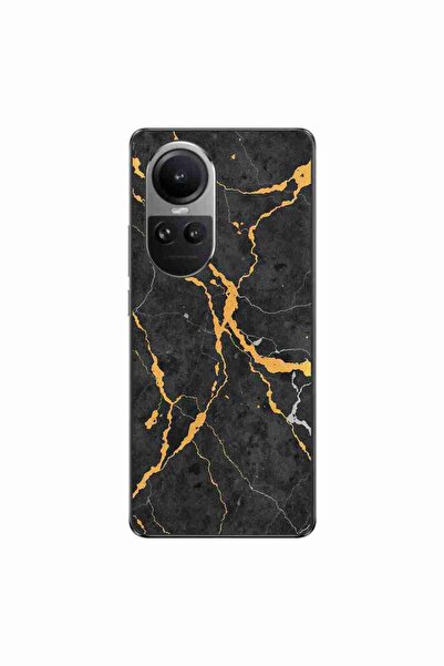 OEM Husa compatibila cu Oppo Reno10 5G Silicon Gel Tpu Model Noir Gold Marble