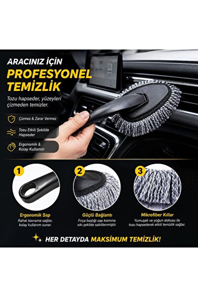 Tüm Araçlar İçin Araba Yıkama Temizleme Fırçası Toz Alma Çizmeyen Mikrofiber Toz Hapsetme Fırçası Püsküllü