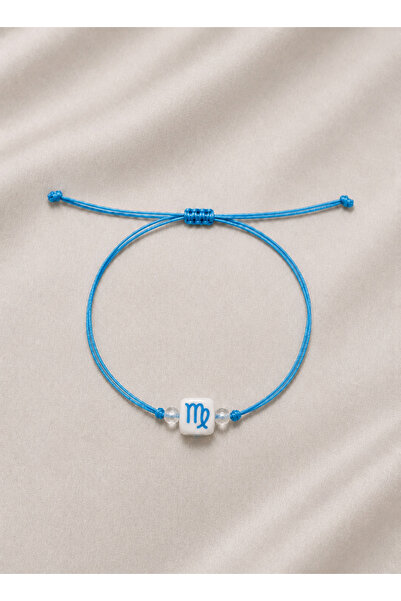 Femenino Virgo Zodiac Sign Blue Rope Adjustable Handmade Bracelet