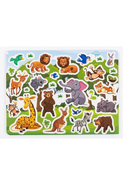 The Monarch Co Educational Reusable Sticker Book - Animal World Ages 3+