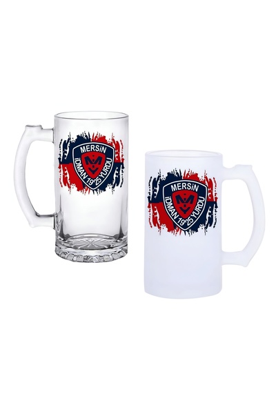 Ghostbastır Mersin İdman Yurdu Beer Glass with Handle, Available in Frosted o...