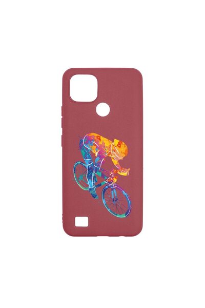 bestcase Θήκη σιλικόνης, Συμβατή με Realme C21, Πολύχρωμη με σχέδιο ποδηλάτου...