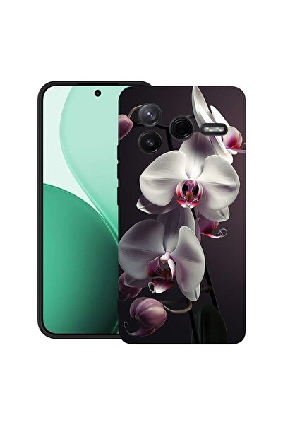 bestcase Ултра тънък TPU калъф, съвместим с Poco F7 Pro, с дизайн  "Бяла орхи...