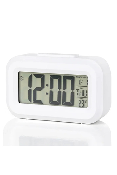 Choice White Electronic Alarm Clock Elderly Student Luminous Clock Silent Lar...