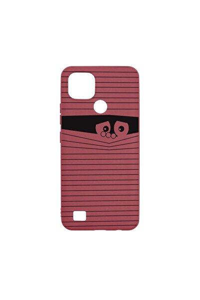 bestcase Силиконов калъф, съвместим с Realme C21, Look Back, устойчив на изно...