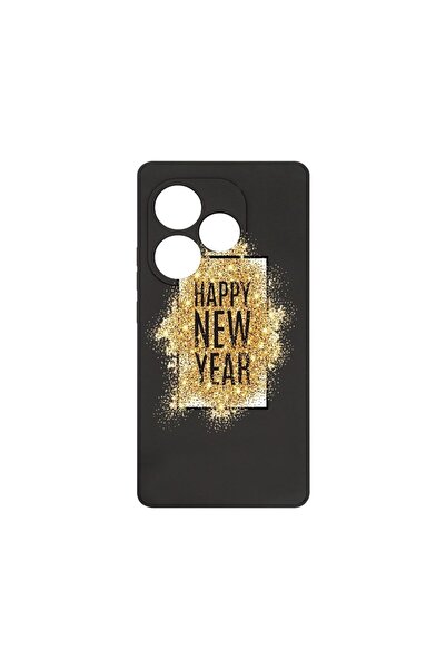 bestcase Премиум силиконов калъф, съвместим с Realme GT 6, Честита Нова Годин...