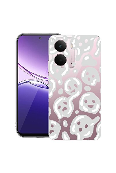 bestcase ¬Æ Husa pentru Realme P3 cu Design Gray Acid Smiley, Clear Slim Sili...