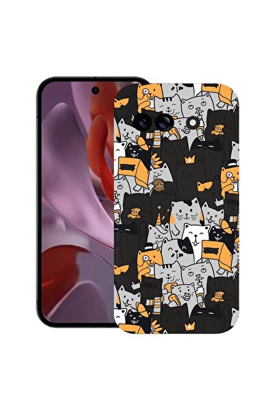 bestcase Калъф за Google Pixel 9a, с котешки мотив, тънък силиконов 0.8 мм, у...