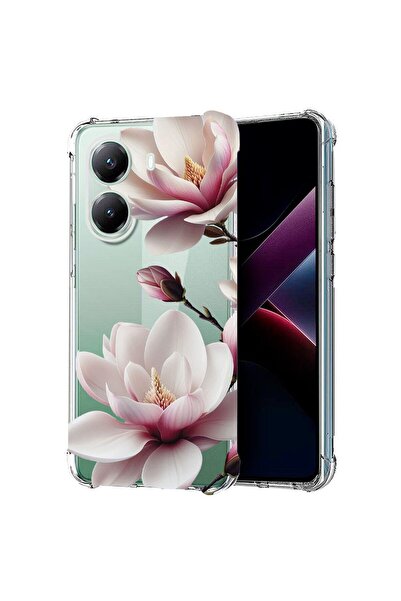 bestcase ¬Æ Husa Anti Shock Compatibila cu Poco X7 Pro 5G, Floral - Pink Magn...