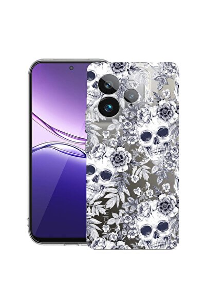 bestcase Husă pentru Realme GT 7 Pro cu design Craniu Negru și Alb, Silicon T...