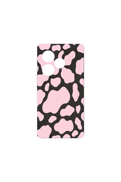 bestcase Премиум силиконов калъф, съвместим с Realme GT 6, Розова крава, Тънъ...
