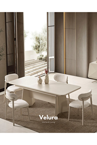 Velura Home & Living Vakko Yemek Masası (Sadece Masa) (Krem)