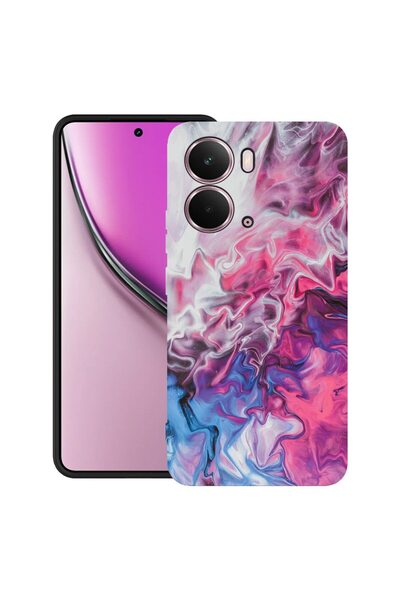 bestcase ¬Æ Husa pentru Realme P3 cu Design Marble Pink and Blue, TPU Mat Ult...
