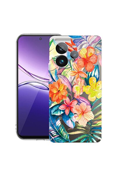 bestcase Калъф за Realme GT 7 Pro с дизайн  "Тривърсни цветя ", Прозрачен тън...